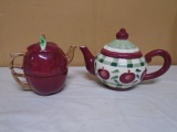 2 Apple Tea Pots