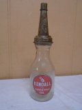 kendall Motor Oil 1 Quart Glass Oil Bottle w/ Spout