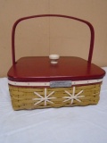 2009 Longaberger Snowflake Cookie Basket w/ Liner & Protector & Lid