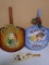 2 Hand Painted Pizza Boards & Hand Painted Wooden Angel Wall Décor