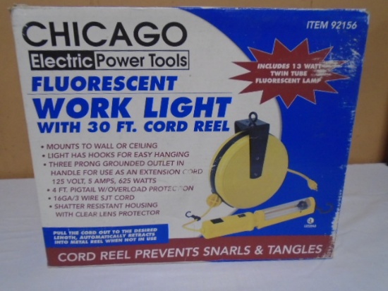30ft Cord Reel Flourescent Work Light