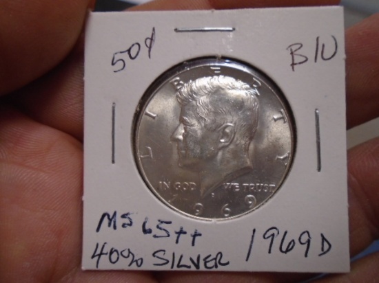 1969 40% Silver Kennedy Half Dollar