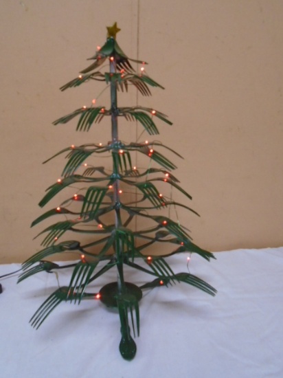 Lighted Metal Fork Christmas Tree