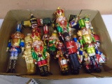 Large Group of Assorted Glass Nutcracker Ornaments