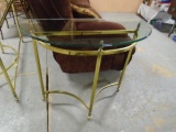 Beautiful Brass Entry Table w/ Tempered Beveled Glass Top