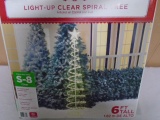 6ft Light-Up Clear Spiral Tree
