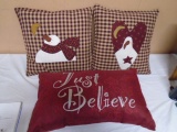 3pc Group of Christmas Accent Pillows