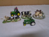 5pc Farm Set w/ 2 John Deere Tractors