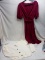2 Pc Womens M Clothing Lot-Cream Knit Sweater and Maroon Dress w/Belt