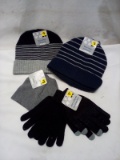 5Pc Winter Apparel Lot- 3 Hats, 2 Pairs of Gloves
