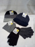 5Pc Winter Apparel Lot- 3 Hats, 2 Pairs of Gloves