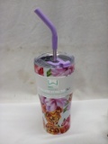 WellNess Double-Wall 20oz Stainless Steel Floral Tumbler