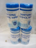 4 SpaRoom 80Ct Tubs of Sanitizing Alcohol Wipes