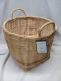 Threshold Rattan Handcrafted Basket. 14” H x 14” D.