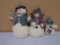3pc Cloth Snowman Family