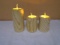 3pc Set of Wooden Flameless Candles