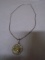 18in Sterling Silver Necklace w/ Flower & Lady Bug Pendant