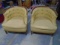 2 Matching Barrel Back MCM Upholstered Chairs
