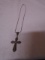 16in Neckace Sterling Silver Necklace w/ Sterling Cross Pendant