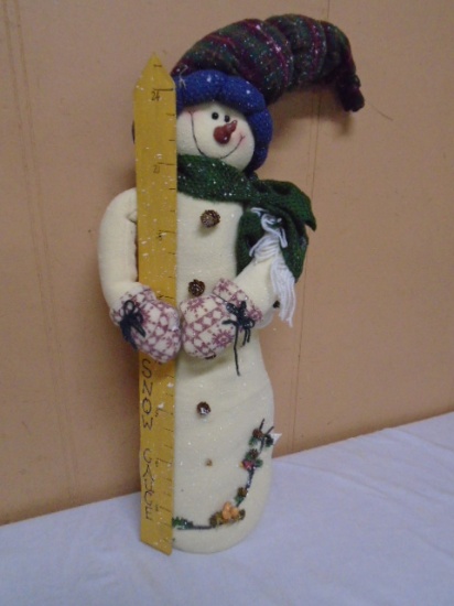 Large Plush Snowman w/ Snow Gauge