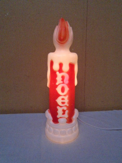 Vintage Lighted Blowmolded "Noel" Candle