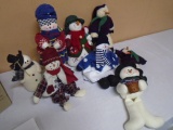 8pc Group of Plush Snowmen