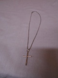 17in Sterling Silver Necklace w/ Sterling Silver Cross Pendant