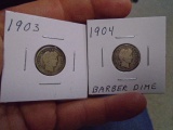 1903 & 1904 Silver Barber Dimes