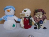 3pc Group of Plush Snowmen