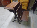 Antique Cast Iron & Wood Child's School Desk