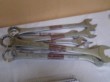 7 Pc. Set of Large Open and Box End SAE Wrenches