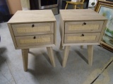 2 Matching 6 MCM Style 2 Drawer Night Stands