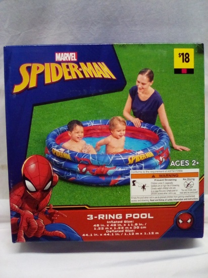 Marvel Spiderman 48”x48”x11.8” Triple Ring Pool for Ages 2+