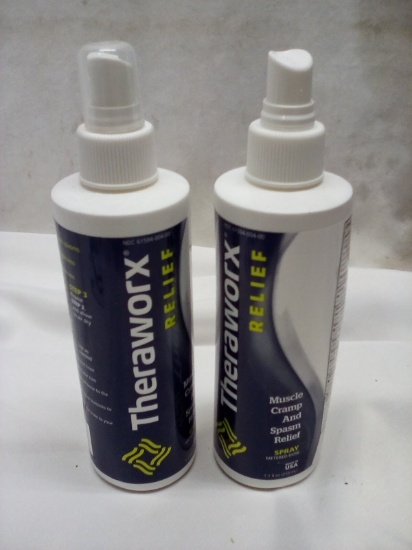 Pair of Thermaworx Releif Muscle Cramp and Spasm 7.1FlOz Spray Bottles