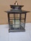 Brushed Stainless Steel & Glass Candle Lantern w/ New Candle