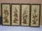 4pc Set of Vintage Wooden Asian Wall Art