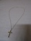 17in Sterling Silver Necklace w/ Cross Pendant