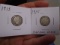 1913 and 1915 Silver Barbe Dimes