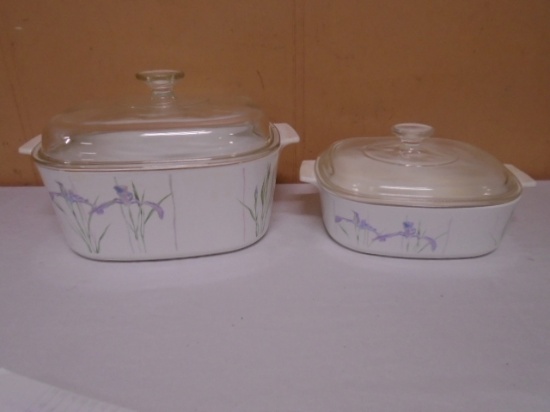 2 Pc. Set of Shadow Iris Corningware Bakig Dishes