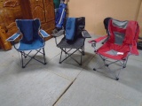 Group of 3 Quad Folding Camp Chairs