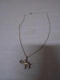 17in Sterling Silver Necklace w/ Elephant Pendant