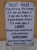 Toilet Rules Metal Sign