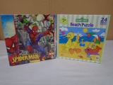 100pc Spiderman & 24pc Sesame Street Puzzles
