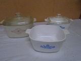 3pc Group of Vintage Corningware Baking Dishes
