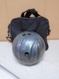 Ladies 8lb Ebonite Bowling Ball In Carry Bag