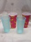 Lot of 4 Plastic Reuseable Graphic Print Cups