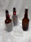 Set of 3 Dark Brown Glass Bottles w/ Attached Pop-tops