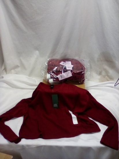 Full Case of 6 Wine Red Womens Cropped Sweaters- Small- MSRP$18each