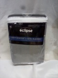 Eclipse Draft Stopper + Total Blackout 95” Length. Celeste Silver Curtain.