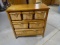 Solid Wood & Wicker Storage Chest w/ 6 Removable Baskets